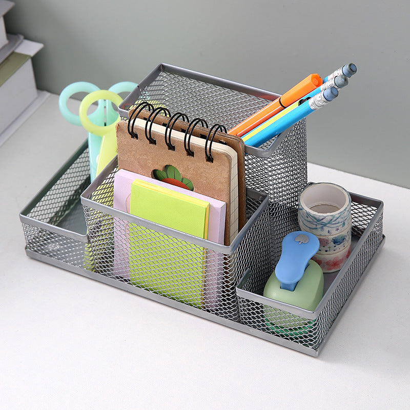 Metal Four-Grid Pen Holder