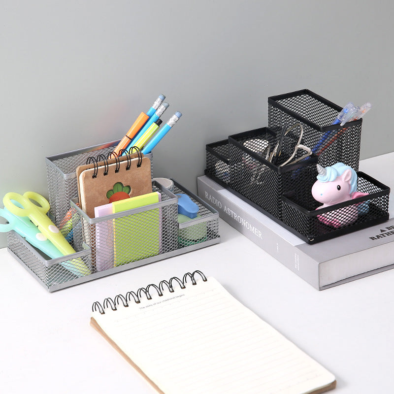 Metal Four-Grid Pen Holder