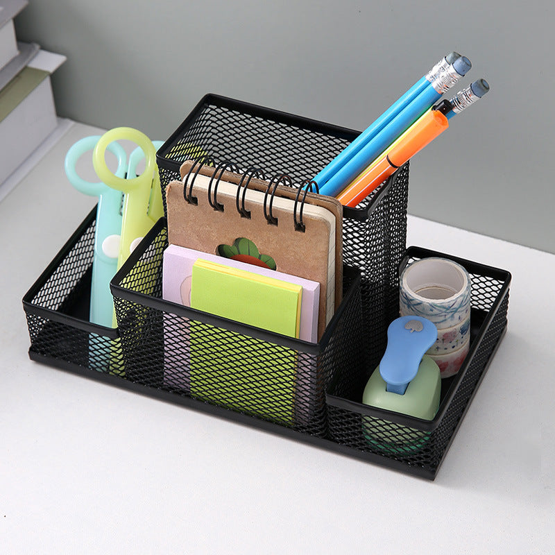 Metal Four-Grid Pen Holder