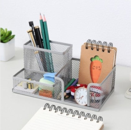 Metal Four-Grid Pen Holder